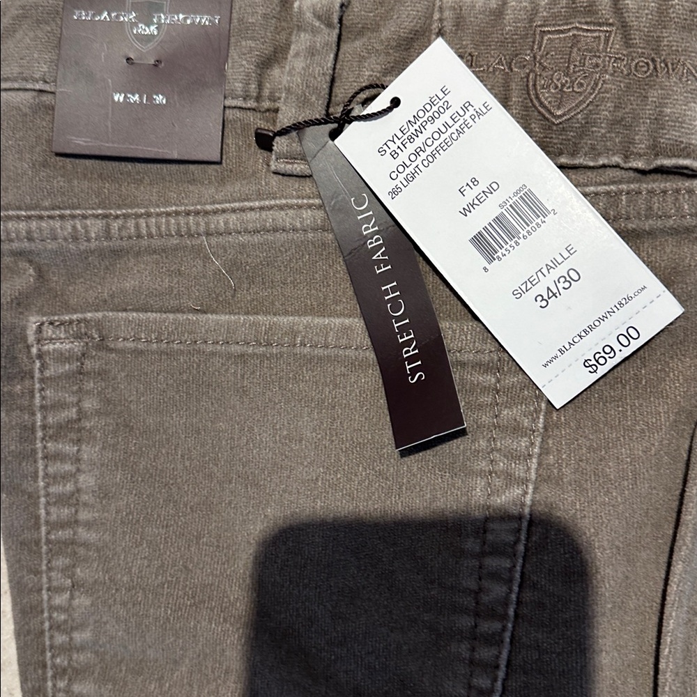 Black Brown 1826 Men's Corduroy Pants in Gray